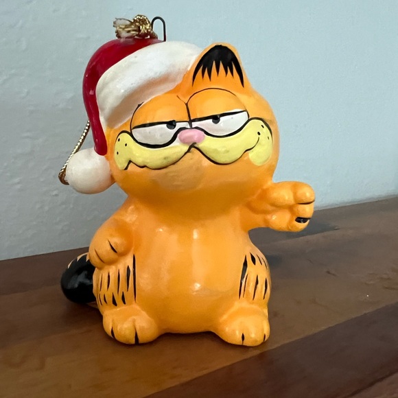 2 Vintage Enesco & Kurt Adler Garfield Christmas Holiday Ornament 1981 1978 - Picture 2 of 7